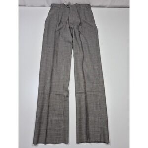 VTG John Alexander Dress Pants Mens 34x36 Gray Plaid Wool Pleated Unhemmed NWT
